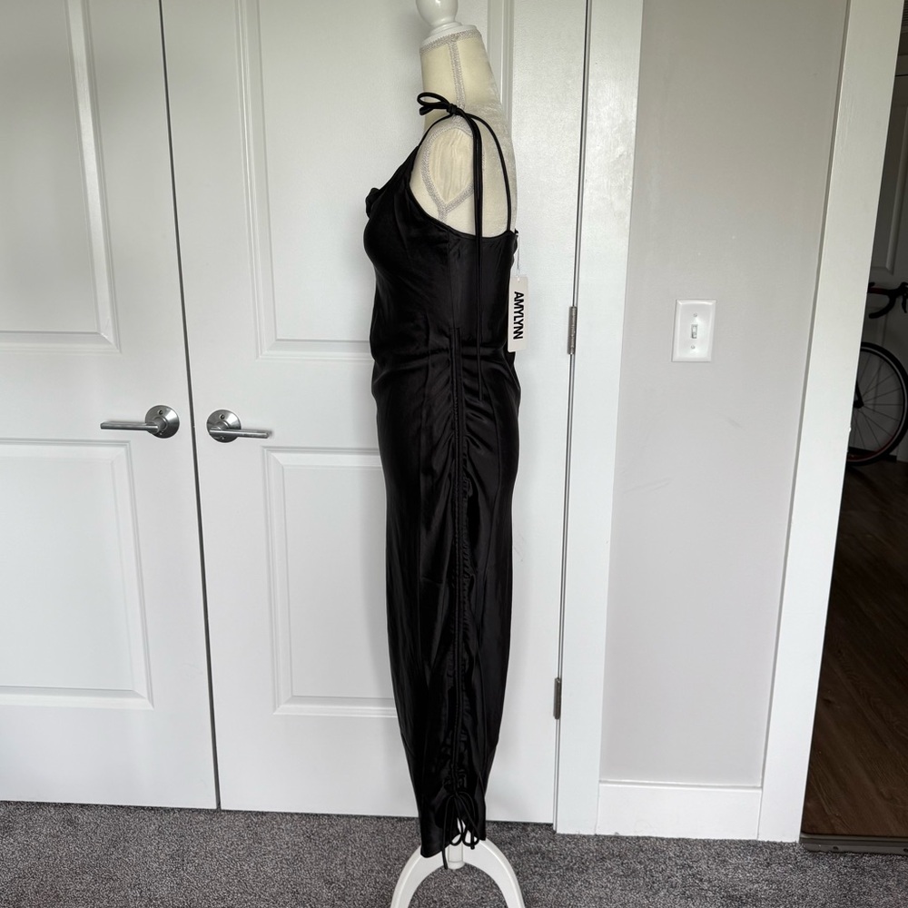 Amylynn Stella Camisole Slip Dress satin drawstring size large black - Picture 7 of 14